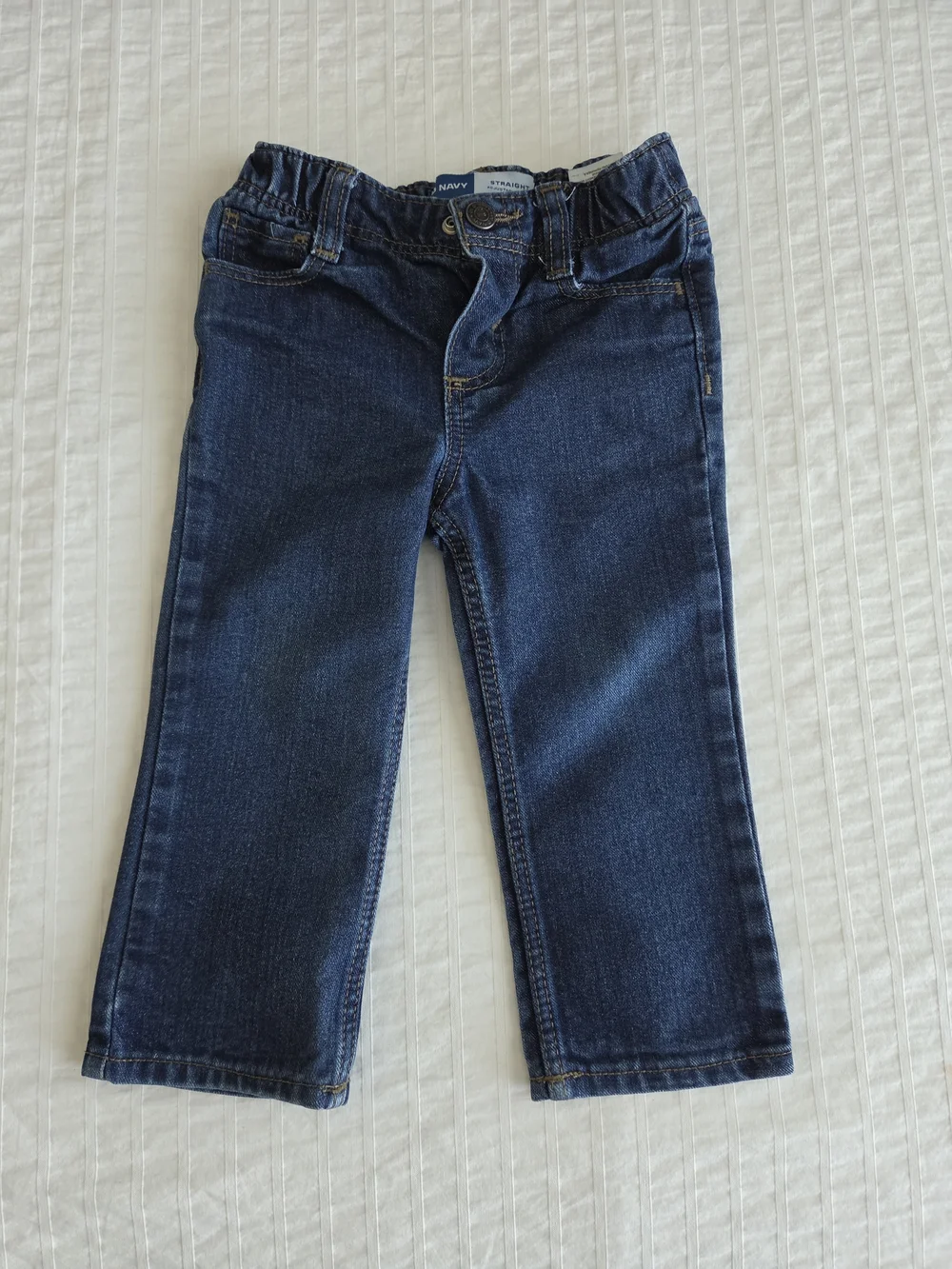Old Navy Toddler Boys Straight Adjustable Jeans 18-24M Dark Wash Denim